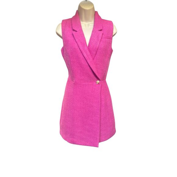 Hot Pink Sleeveless Blazer Vest & Skort Set – Central Park West New York – XS - Picture 2 of 15